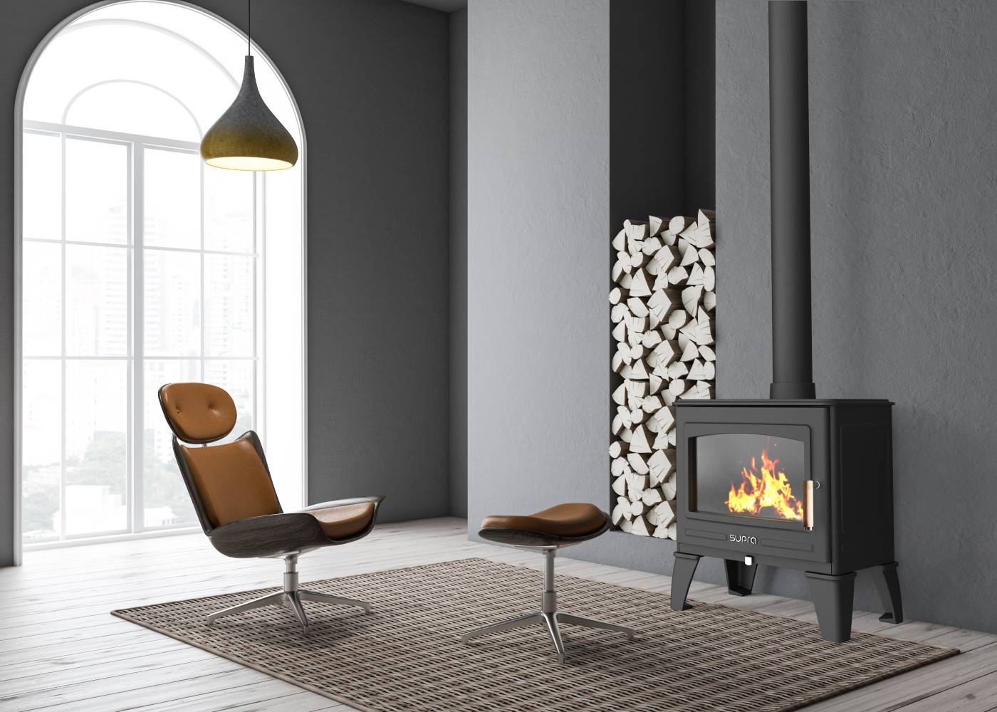 Supra - Poêle à bois GEORGES 6,7KW en fonte - eco design Supra - Image 3