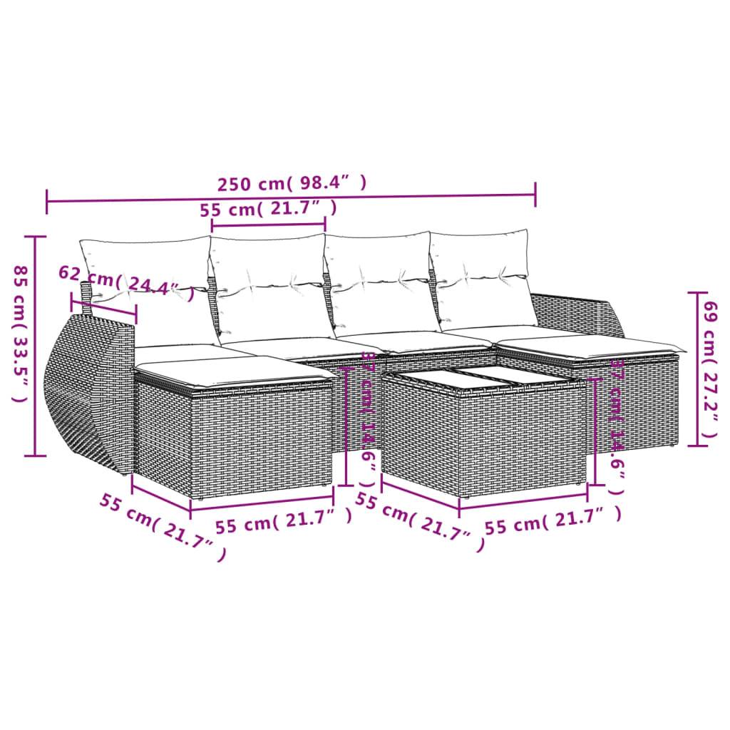 Mobilier de Jardin 7 Éléments Marron avec Rangement Intégré, 2 Tabourets et Table Basse – ComfortXL Outdoor Living - Image 3