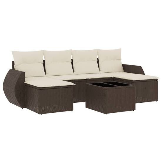Mobilier de Jardin 7 Éléments Marron avec Rangement Intégré, 2 Tabourets et Table Basse – ComfortXL Outdoor Living - Image 2