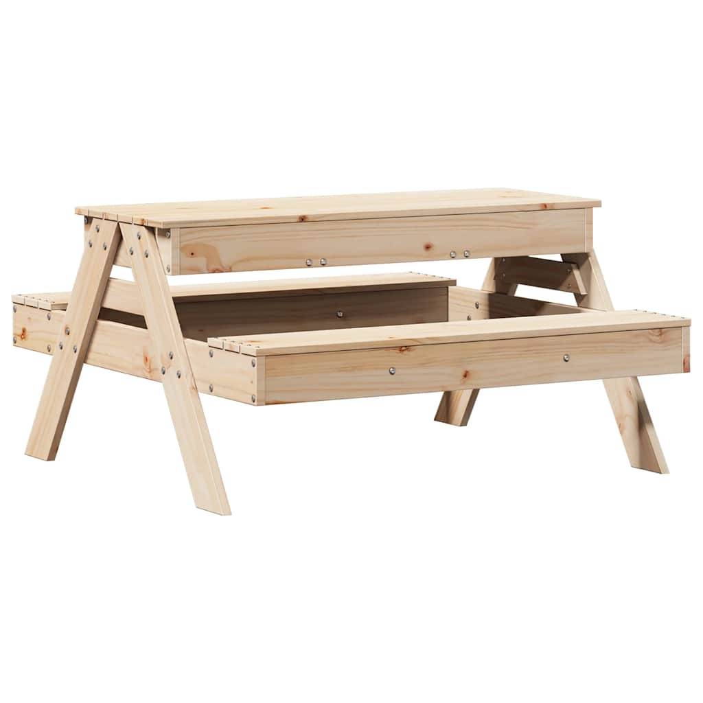 Table de pique-nique avec bac à sable pour enfants bois massif de pin 99,5 x 105 x 52 cm, Poids :19kg - PANGIVO - Image 7