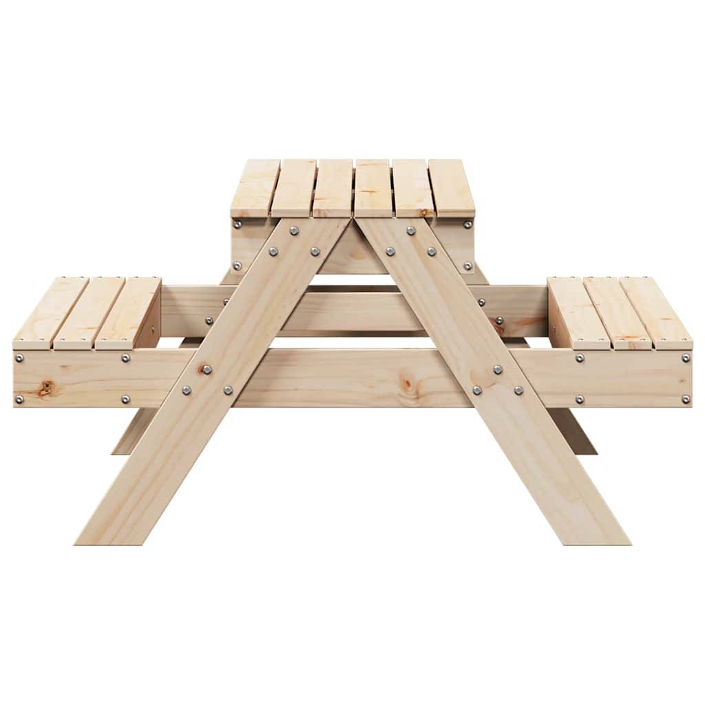 Table de pique-nique avec bac à sable pour enfants bois massif de pin 99,5 x 105 x 52 cm, Poids :19kg - PANGIVO - Image 6