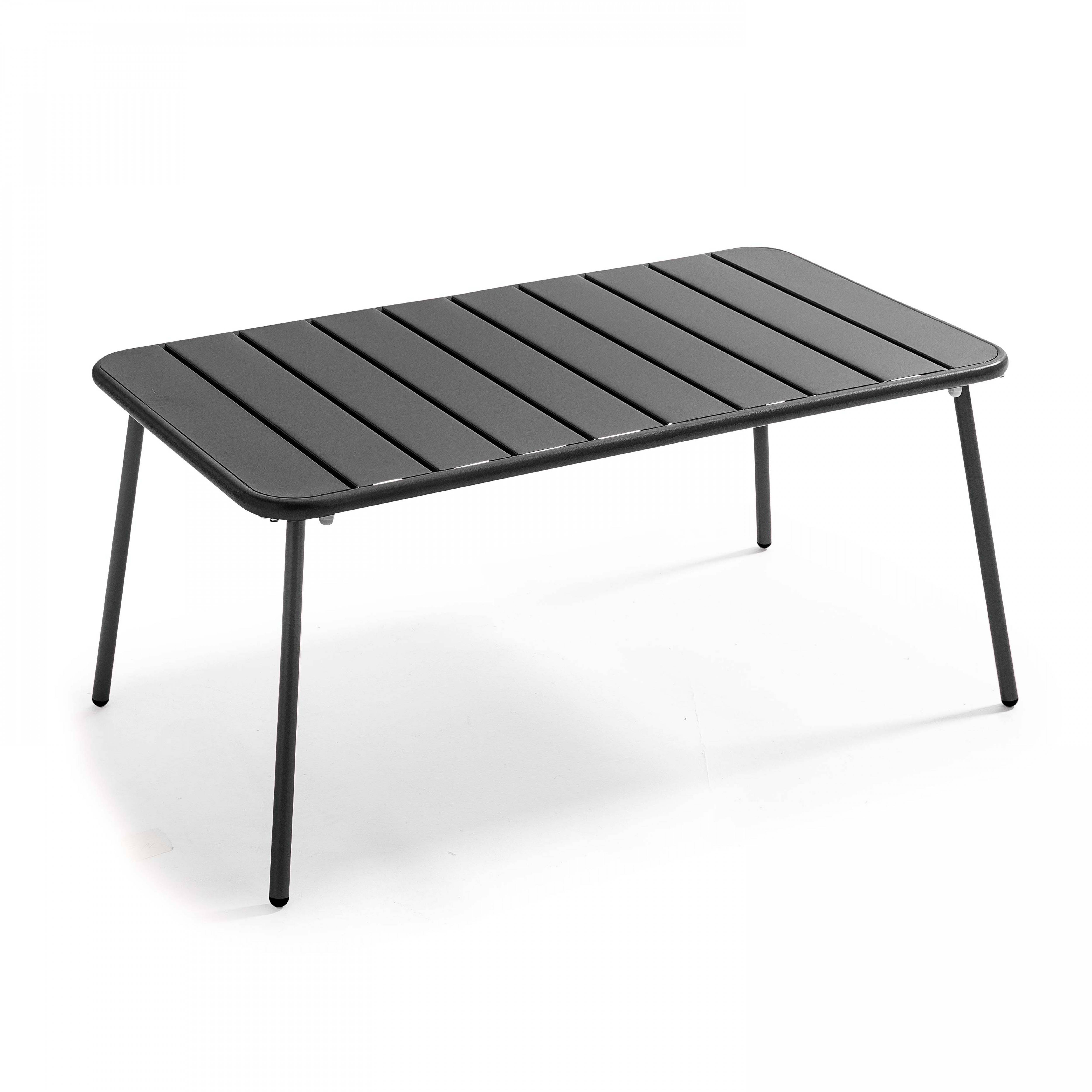 Oviala - Salon de jardin 4 places et 1 table basse en acier anthracite Palavas - Oviala - Imagen 6