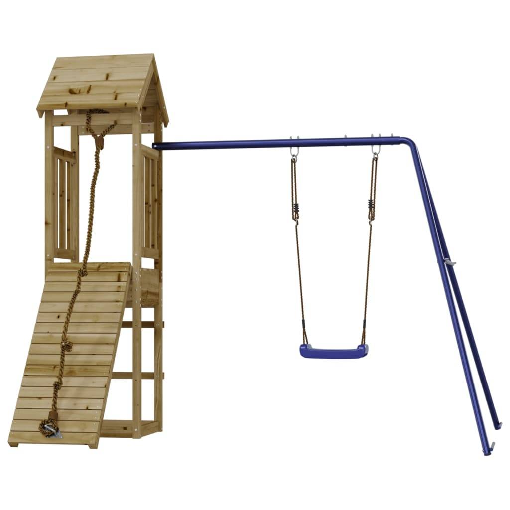 Helloshop26 - Aire de jeux d'extérieur balançoires toboggan portiques robuste jeux jardin 238 x 196 x 207 cm bois de pin imprégné - Imagen 2