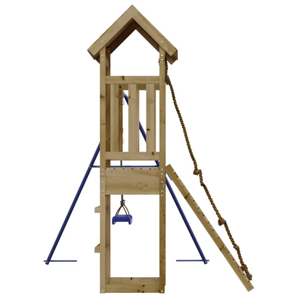 Helloshop26 - Aire de jeux d'extérieur balançoires toboggan portiques robuste jeux jardin 238 x 196 x 207 cm bois de pin imprégné - Imagen 4