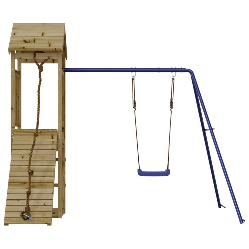 Helloshop26 - Aire de jeux d'extérieur balançoires toboggan portiques robuste jeux jardin 238 x 196 x 207 cm bois de pin imprégné - Imagen 3