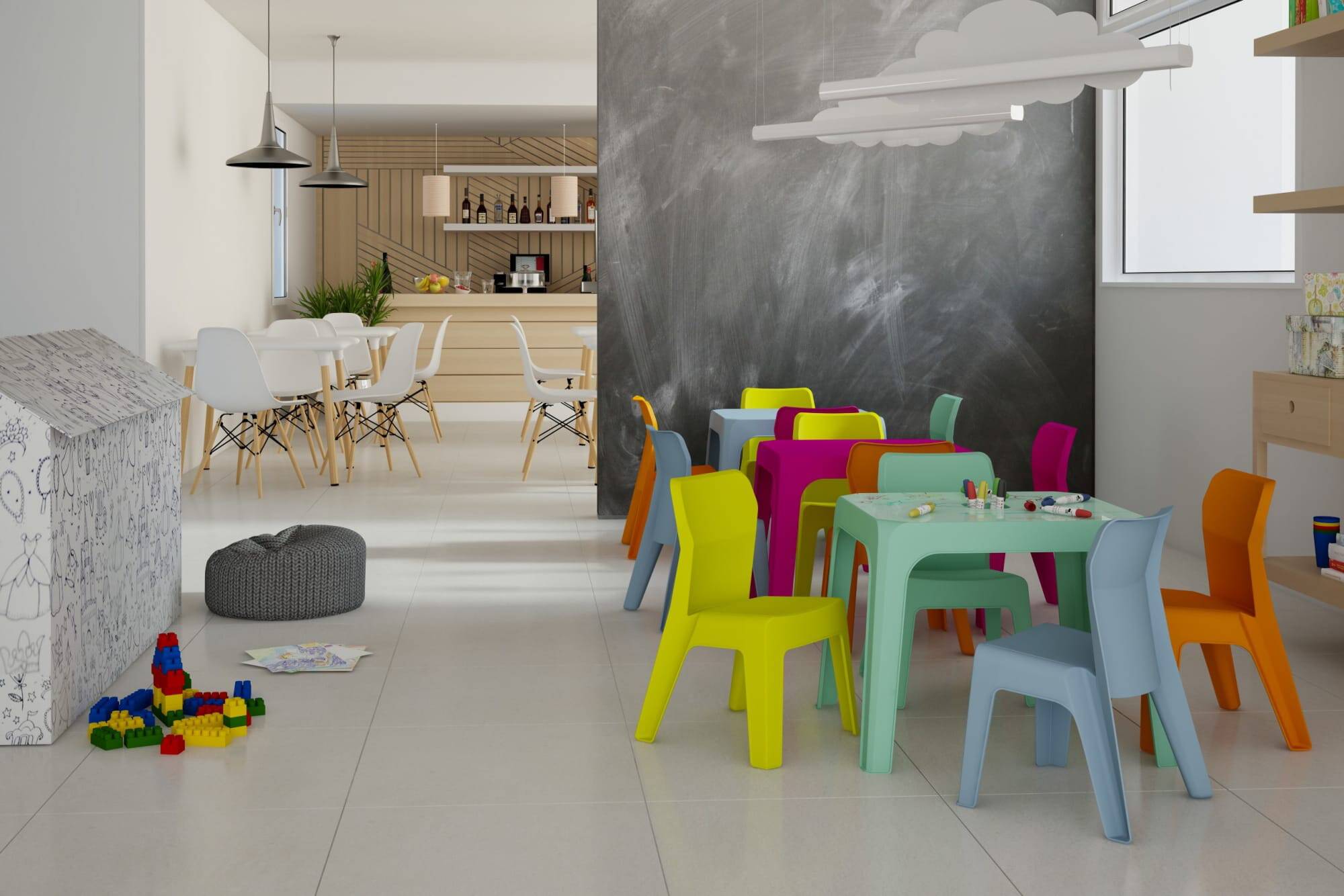 Set 2+1 chaises-table pour enfants intérieur, extérieur orange JAN FROG garbar - Image 8