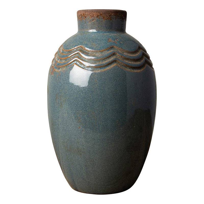 Vase Grâce gris bleu Grès 15x9cm - Image 2
