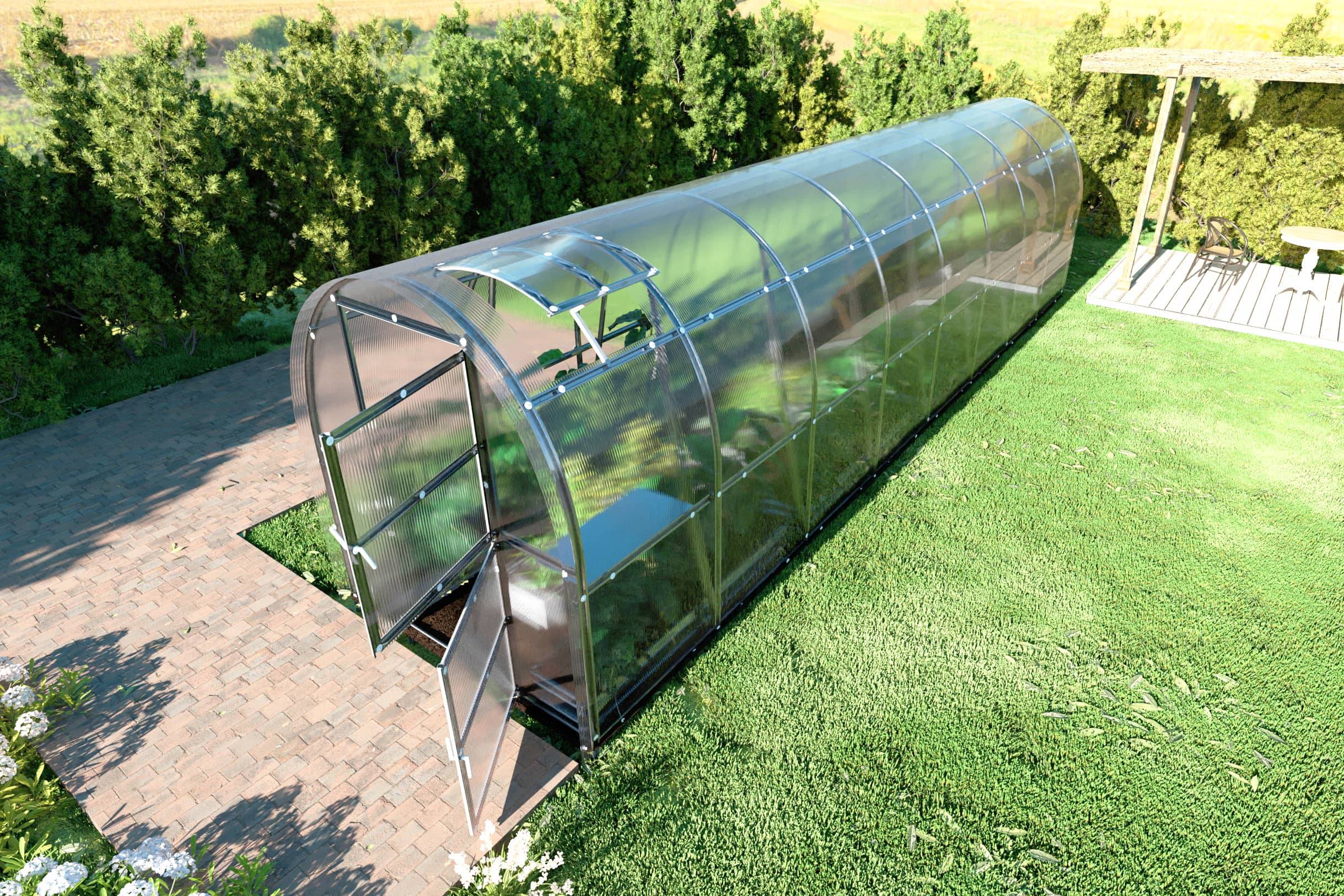 KLASIKA GREENHOUSES - Serre KLASIKA SLIM 2 x 8 m (16 m²) , 6 mm avec revêtement en polycarbonate - Image 2