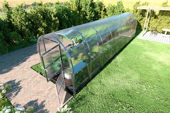 Serre KLASIKA SLIM 2 x 8 m (16 m²) , 6 mm avec revêtement en polycarbonate - Image 1