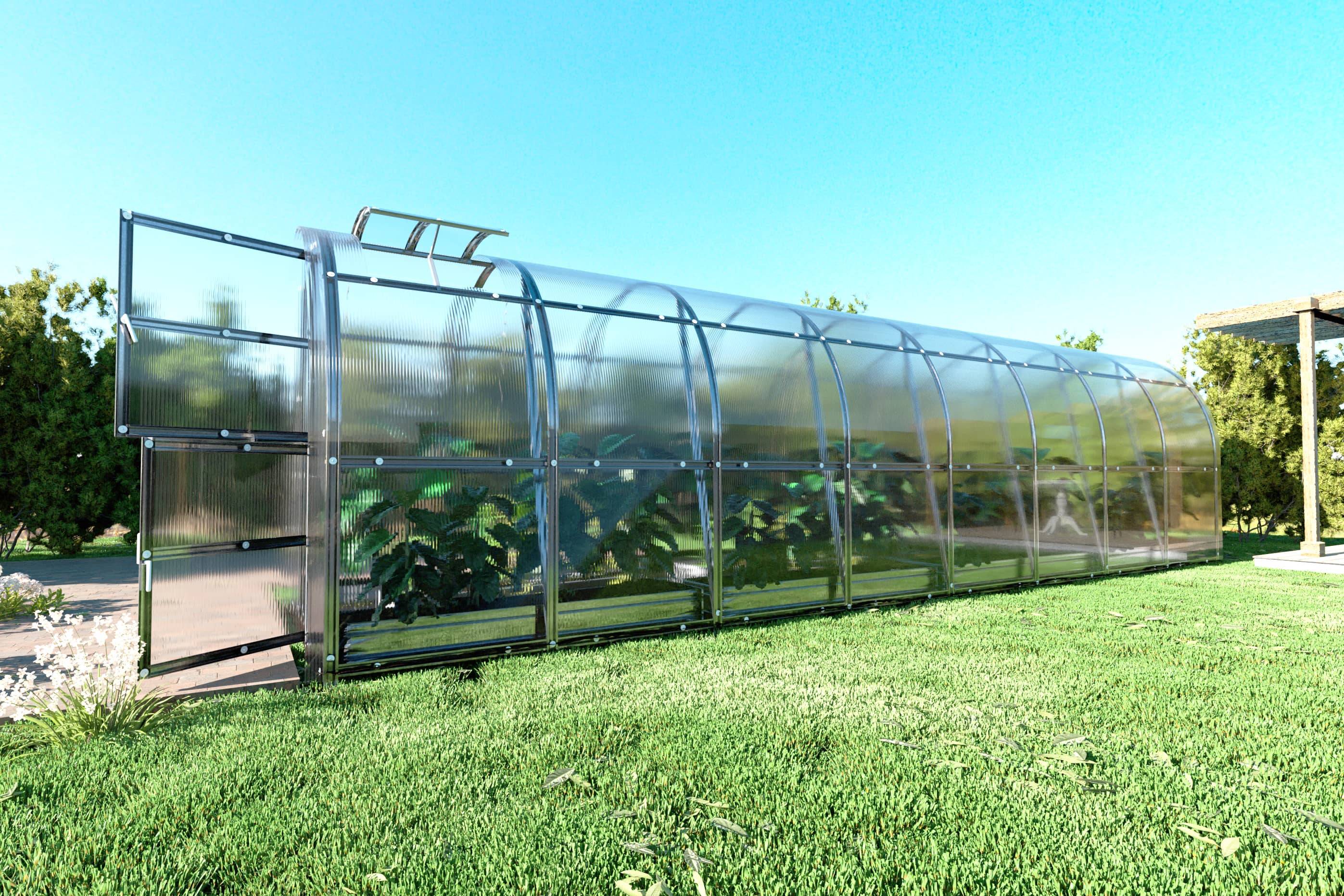 KLASIKA GREENHOUSES - Serre KLASIKA SLIM 2 x 8 m (16 m²) , 6 mm avec revêtement en polycarbonate - Image 3