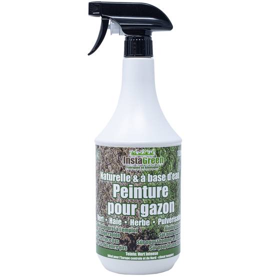 InstaGreen Premium peinture pour haies et gazon 1 litre vaporisateur - prête à l'emploi contre le jaunissement du gazon - à base d'eau biodégradable