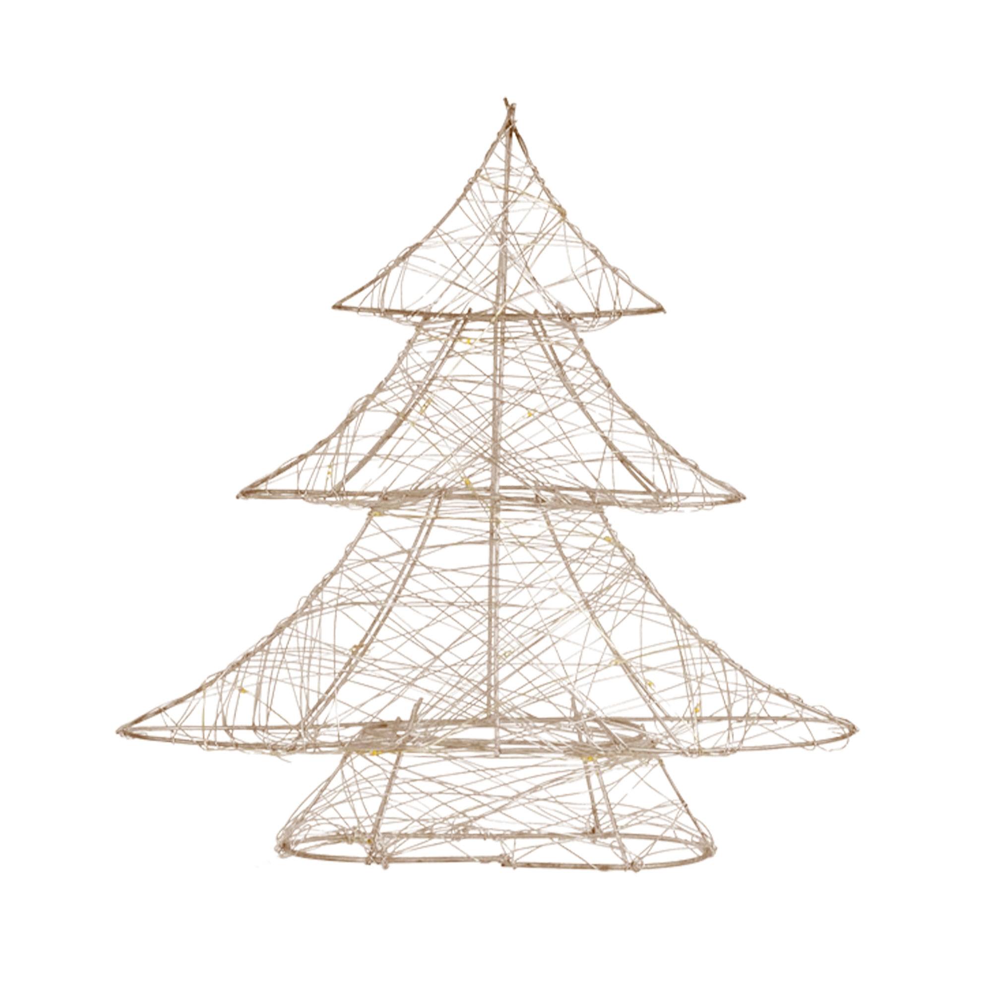 Sapin de Noël métallique 20 LED arbre lumineux décoration d'hiver 28 x 30  cm - Image 1