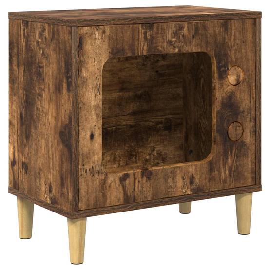 Niche Chat Haute Chêne Fumé Repos Brun 52cm pour Chat Cosy Chaleureux - ComfortXL Outdoor Living - Image 2
