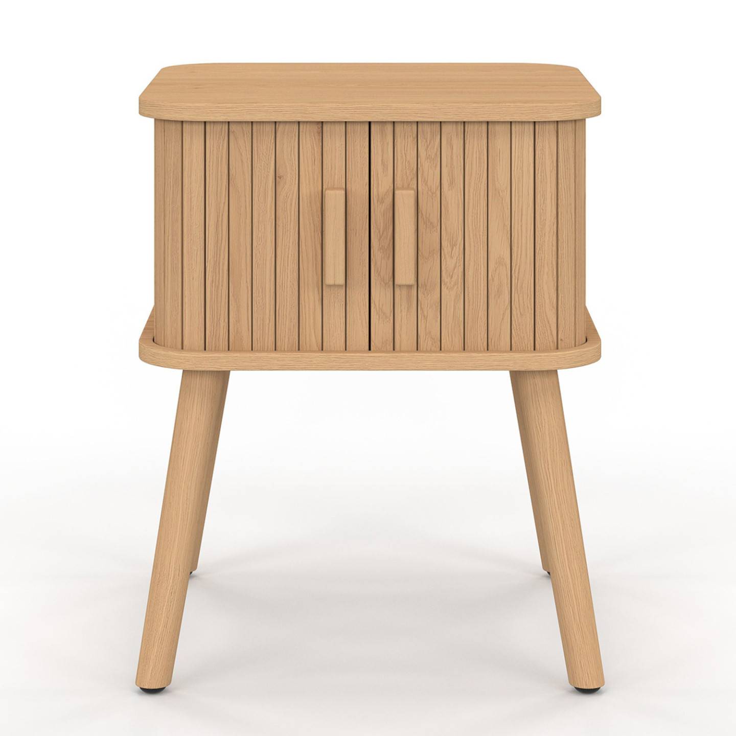 Lot de 2 tables de chevet ROMIE effet lattes 2 portes coulissantes - Image 3