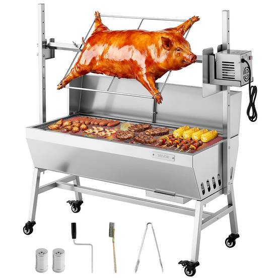 Vevor - VEVOR Barbecue à Charbon avec Tournebroche Électrique Charge 60 kg Camping Fête - Image 1