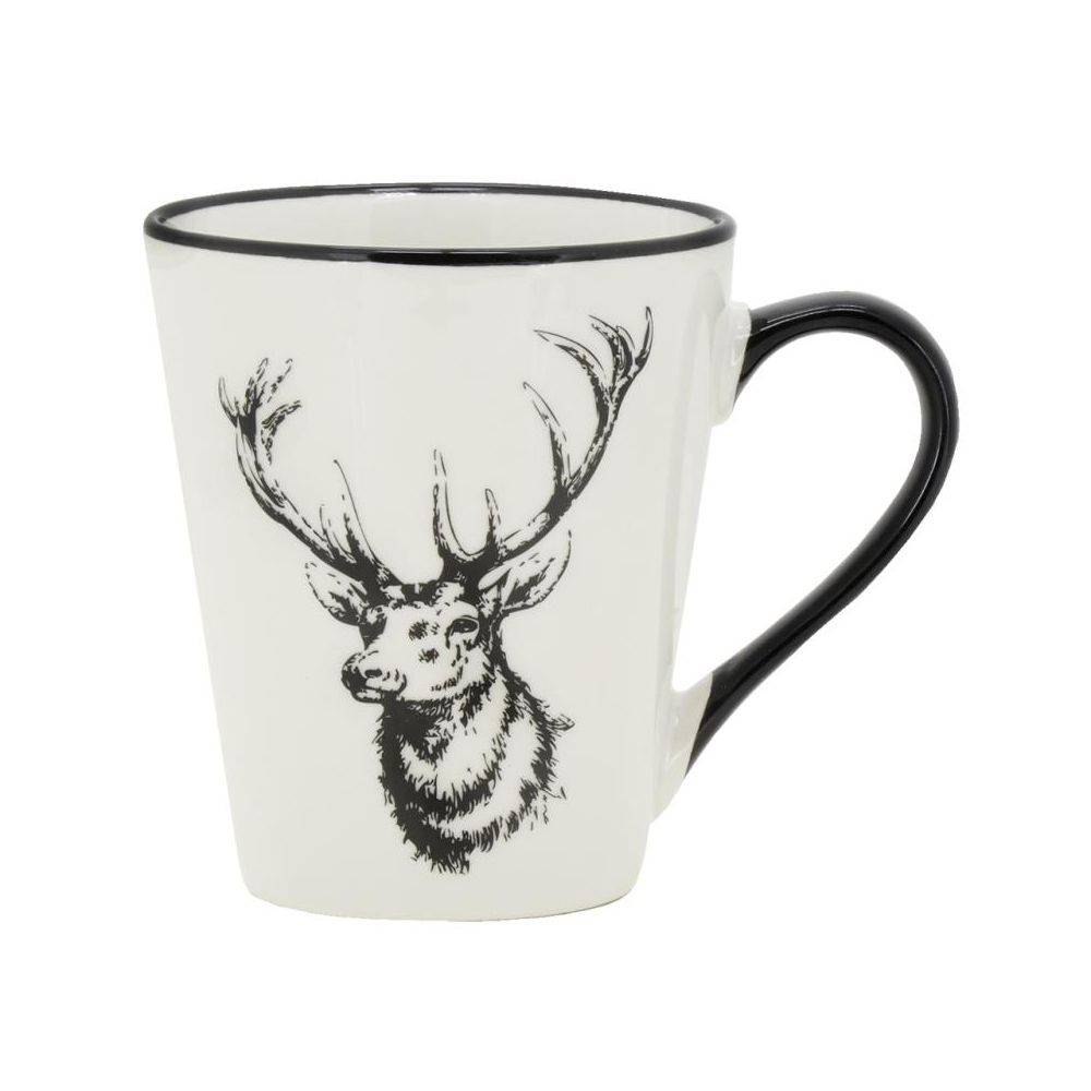 Aubry Gaspard - Vaisselle Cerf en porcelaine blanche et noire (lot de 6) Tasse - Imagen 4
