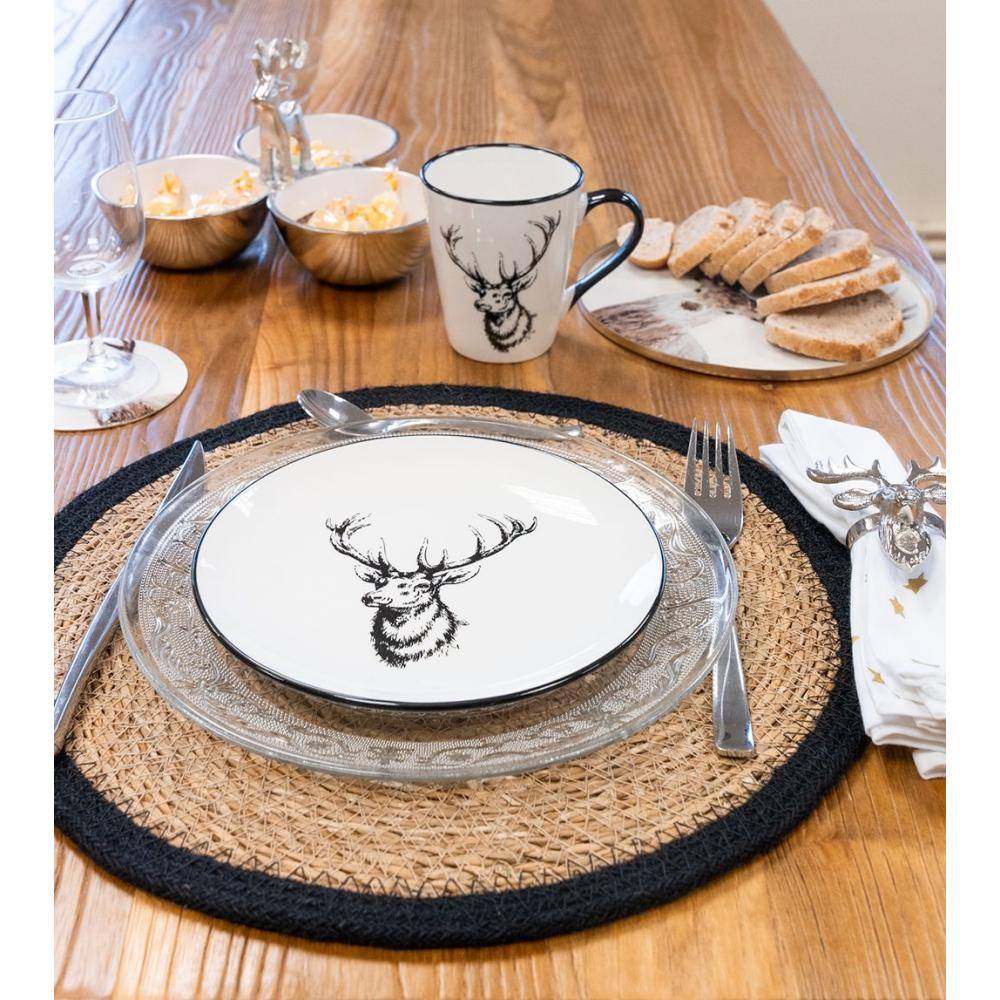 Aubry Gaspard - Vaisselle Cerf en porcelaine blanche et noire (lot de 6) Tasse - Imagen 2