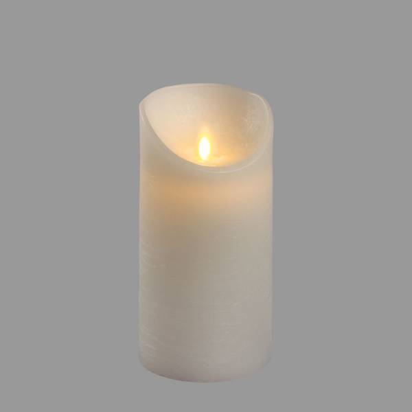 Lotti - Bougie LED flamme oscillante cire rustique blanche à piles H15cm Timer Blanc chaud Lotti - Imagen 1