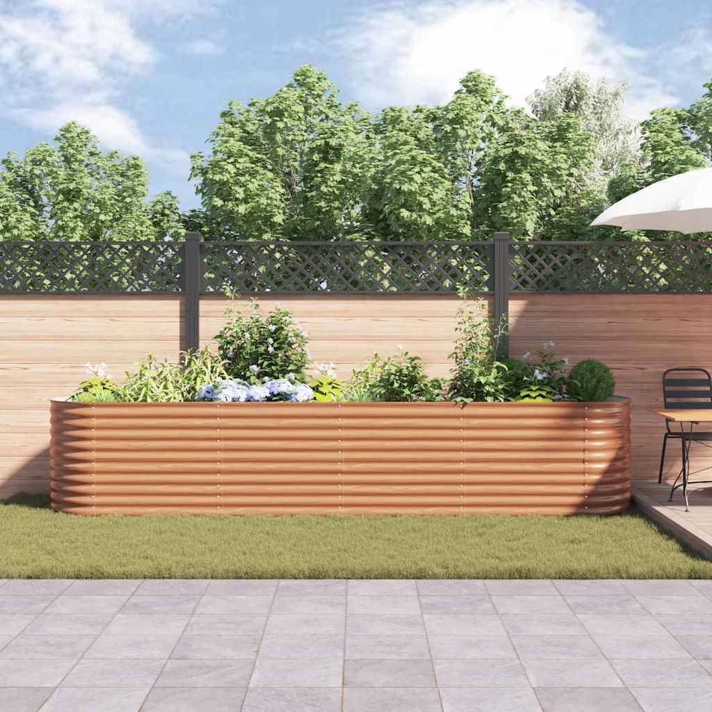 ComfortXL - Très Grand Potager sur Pieds Acier Marron 400x80cm, Bac de Jardinage Haut pour Cultures – ComfortXL Outdoor Living - Image 4