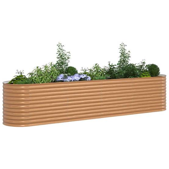 ComfortXL - Très Grand Potager sur Pieds Acier Marron 400x80cm, Bac de Jardinage Haut pour Cultures – ComfortXL Outdoor Living - Image 3