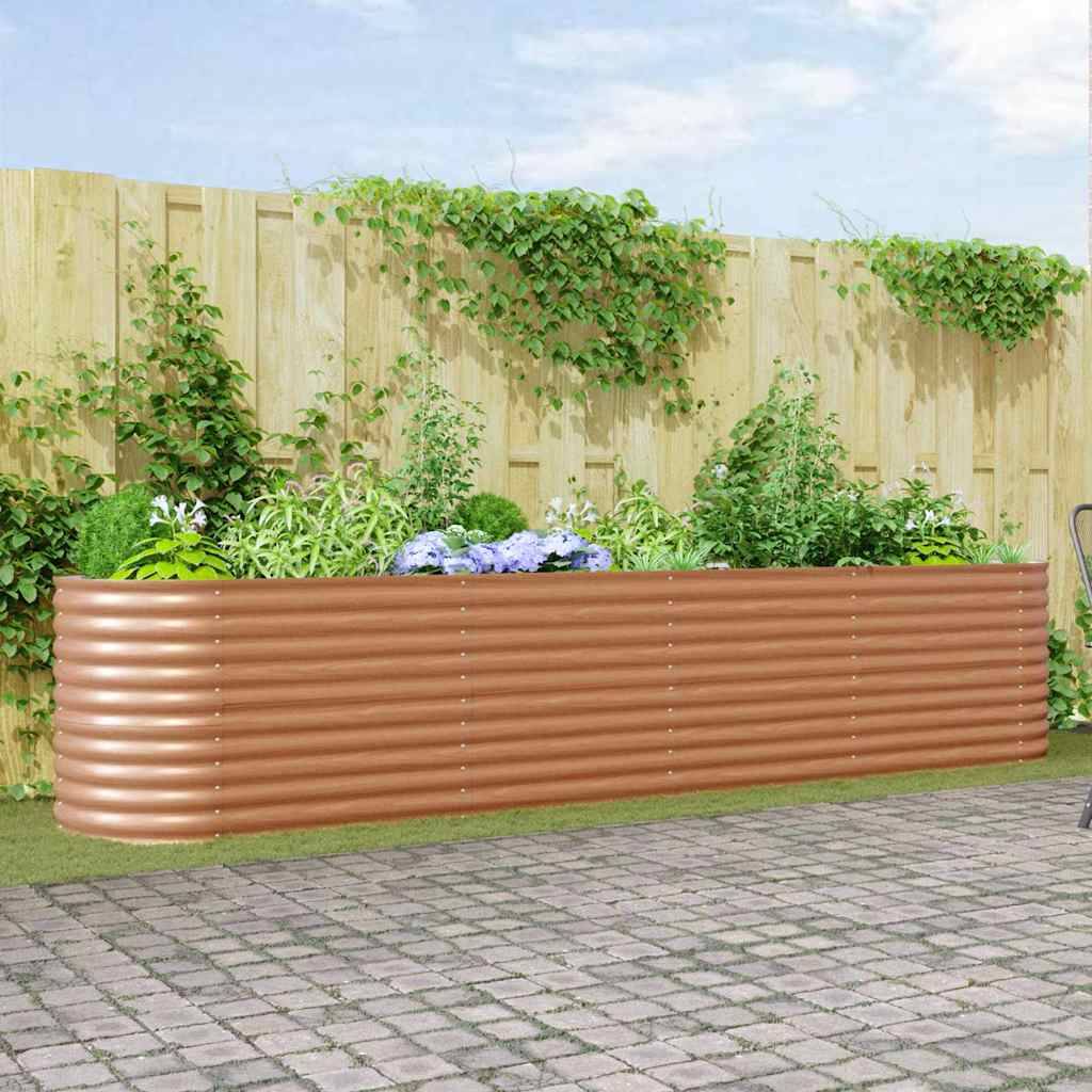 ComfortXL - Très Grand Potager sur Pieds Acier Marron 400x80cm, Bac de Jardinage Haut pour Cultures – ComfortXL Outdoor Living - Image 1