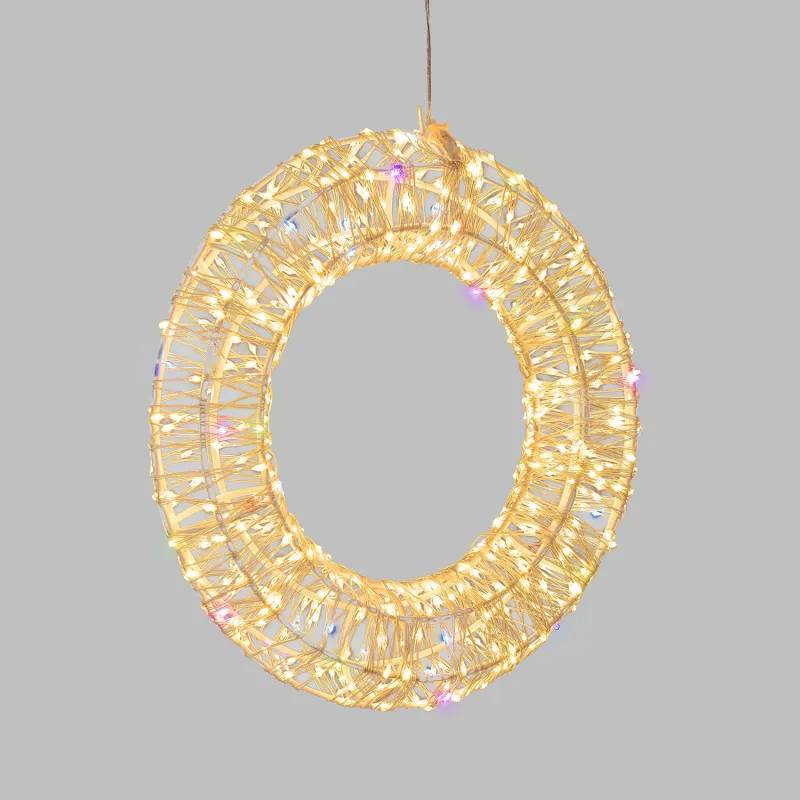 Lotti - Couronne lumineuse 3D ø35cm métal or 480 MicroLED blanc chaud et RGB IP44 MultiFlash Lotti - Image 6