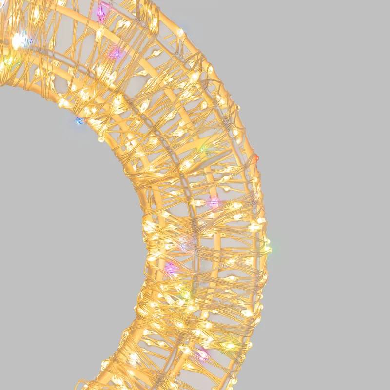 Lotti - Couronne lumineuse 3D ø35cm métal or 480 MicroLED blanc chaud et RGB IP44 MultiFlash Lotti - Image 7