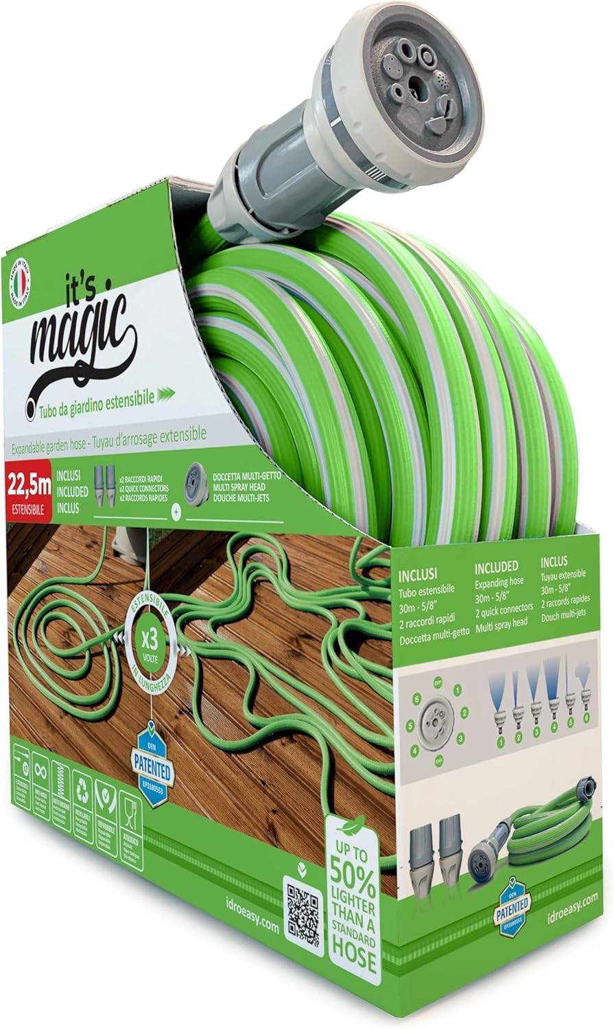 Jardibric - Idroeasy 22,5 Mètres - Tuyau d'Arrosage Anti Torsion, Eau Jardin Irrigation Pipe Anti-nœud - Image 2