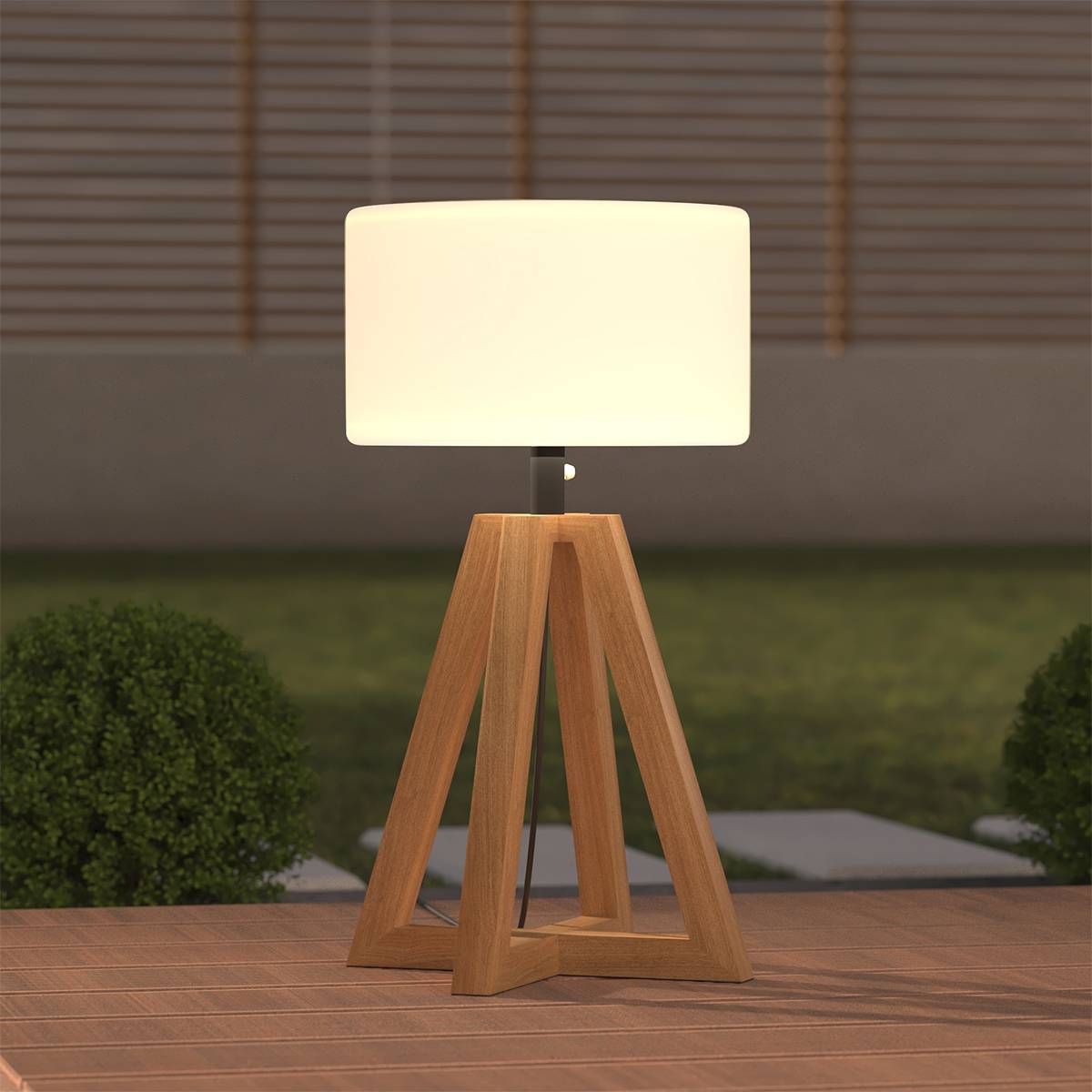 Atmosphera - Lampes d'extérieur "Matia" acacia H59cm - Atmosphera Créateur d'intérieur - Imagen 7