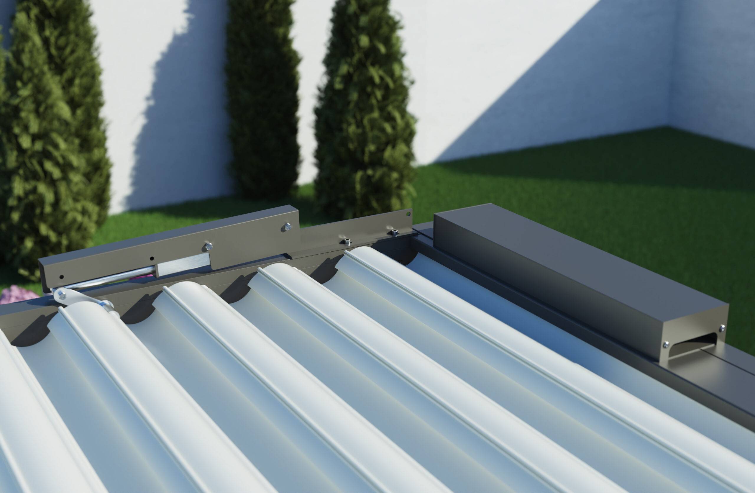 Pergola Bioclimatique Aluminium Autoportante Motorisée Éclairée 4x3 Gris SV ORIAL France - Image 6