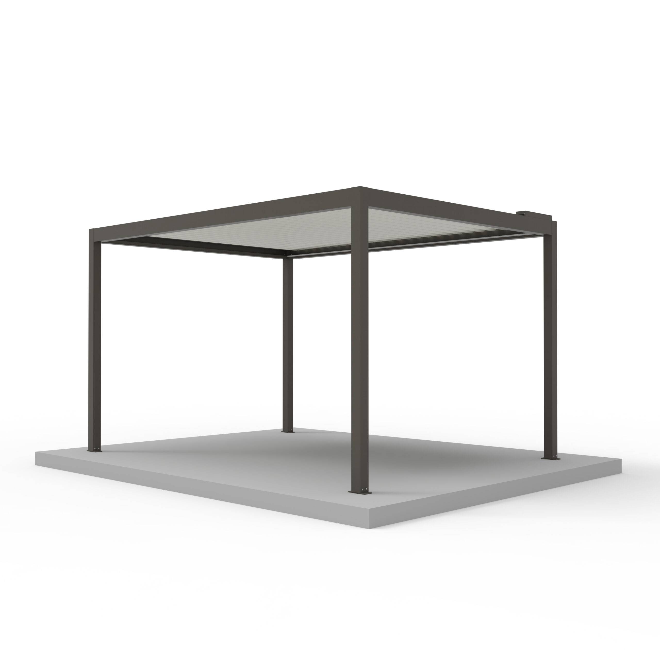 Pergola Bioclimatique Aluminium Autoportante Motorisée Éclairée 4x3 Gris SV ORIAL France - Image 4