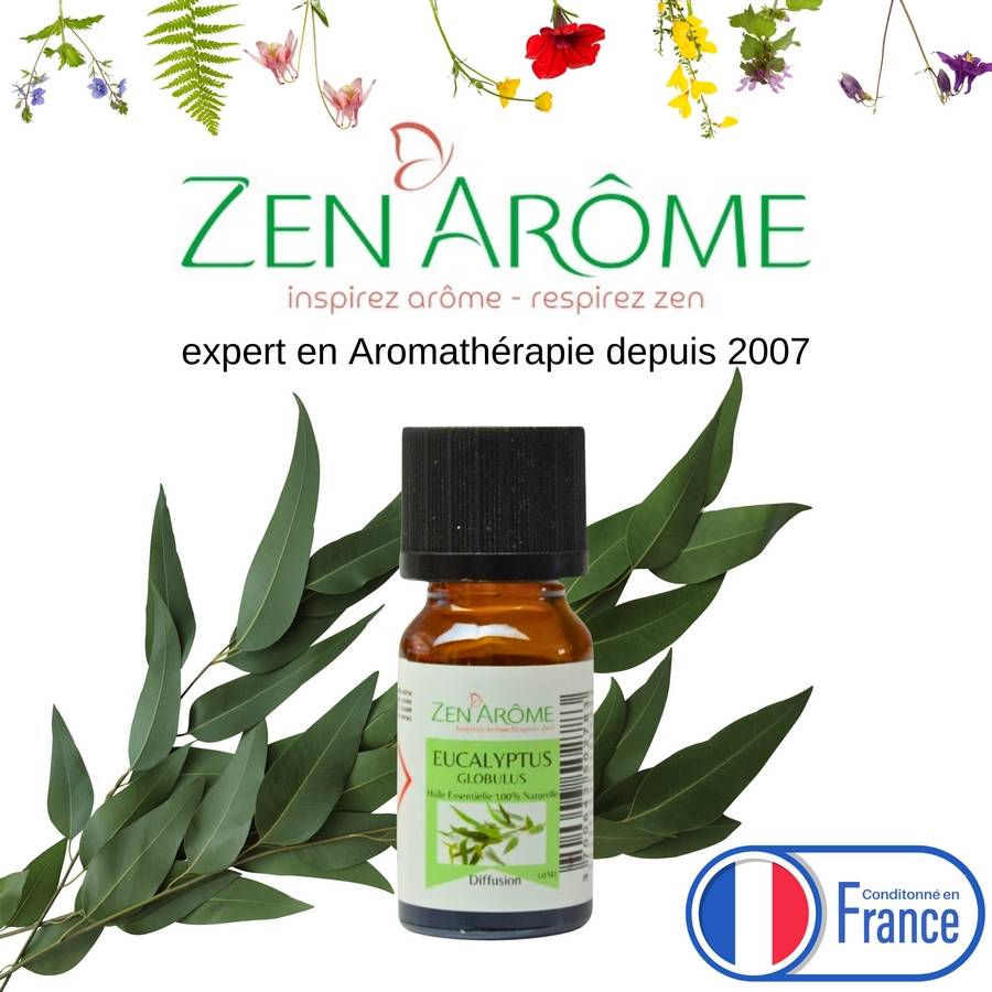 Huile Essentielle d'Eucalyptus – 100% Pure et Naturelle - Diffusion pour Aromathérapie – 10ml – Conditionné en France - Zen'Arôme - Image 1