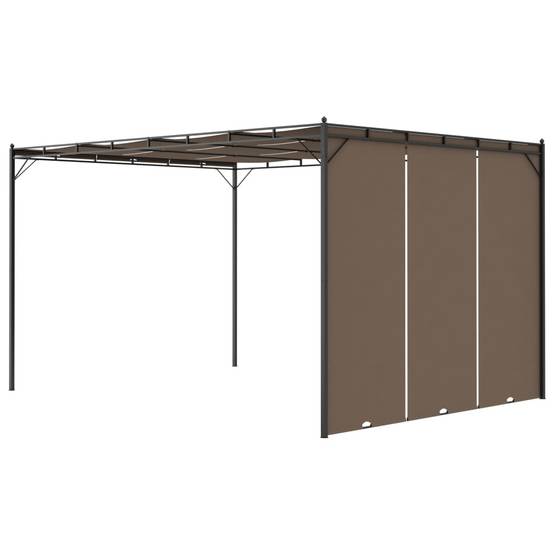 ComfortXL - Tonnelle de Jardin Acier avec Rideau Latéral Réglable Abri Soleil Terrasse Taupe 4x3 m – ComfortXL Outdoor Living - Image 5