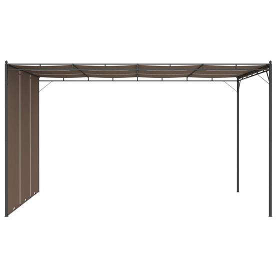 ComfortXL - Tonnelle de Jardin Acier avec Rideau Latéral Réglable Abri Soleil Terrasse Taupe 4x3 m – ComfortXL Outdoor Living - Image 4