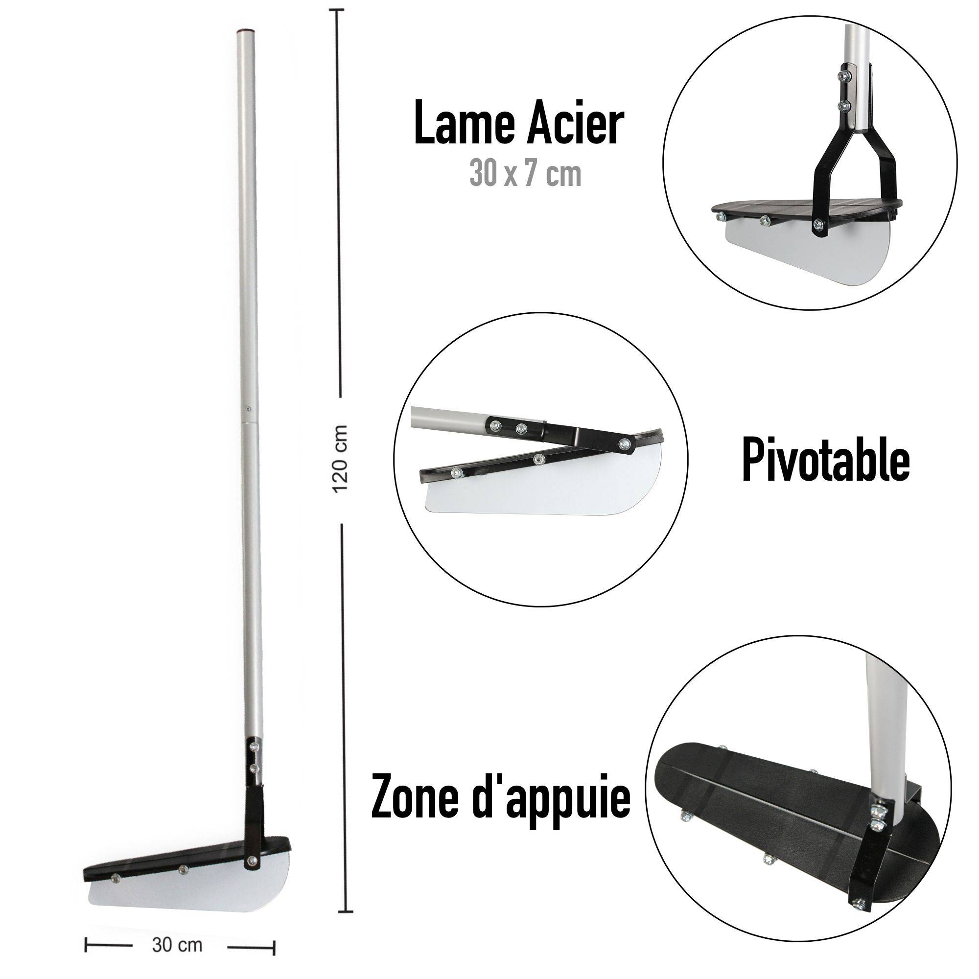 Coupe-bordure manuel en acier inoxydable- Lame robuste zone d'appui large - Image 7