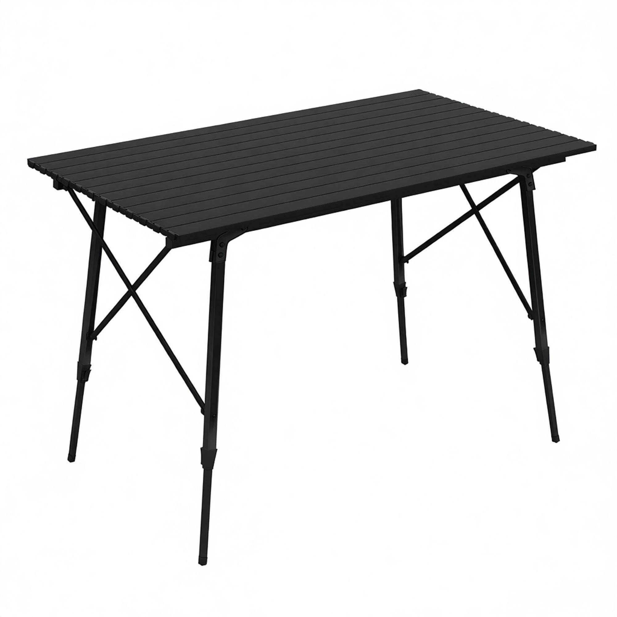 ComfortXL - Table camping pliante aluminium extérieur hauteur réglable 120x68.5cm noir - ComfortXL Outdoor Living - Image 8