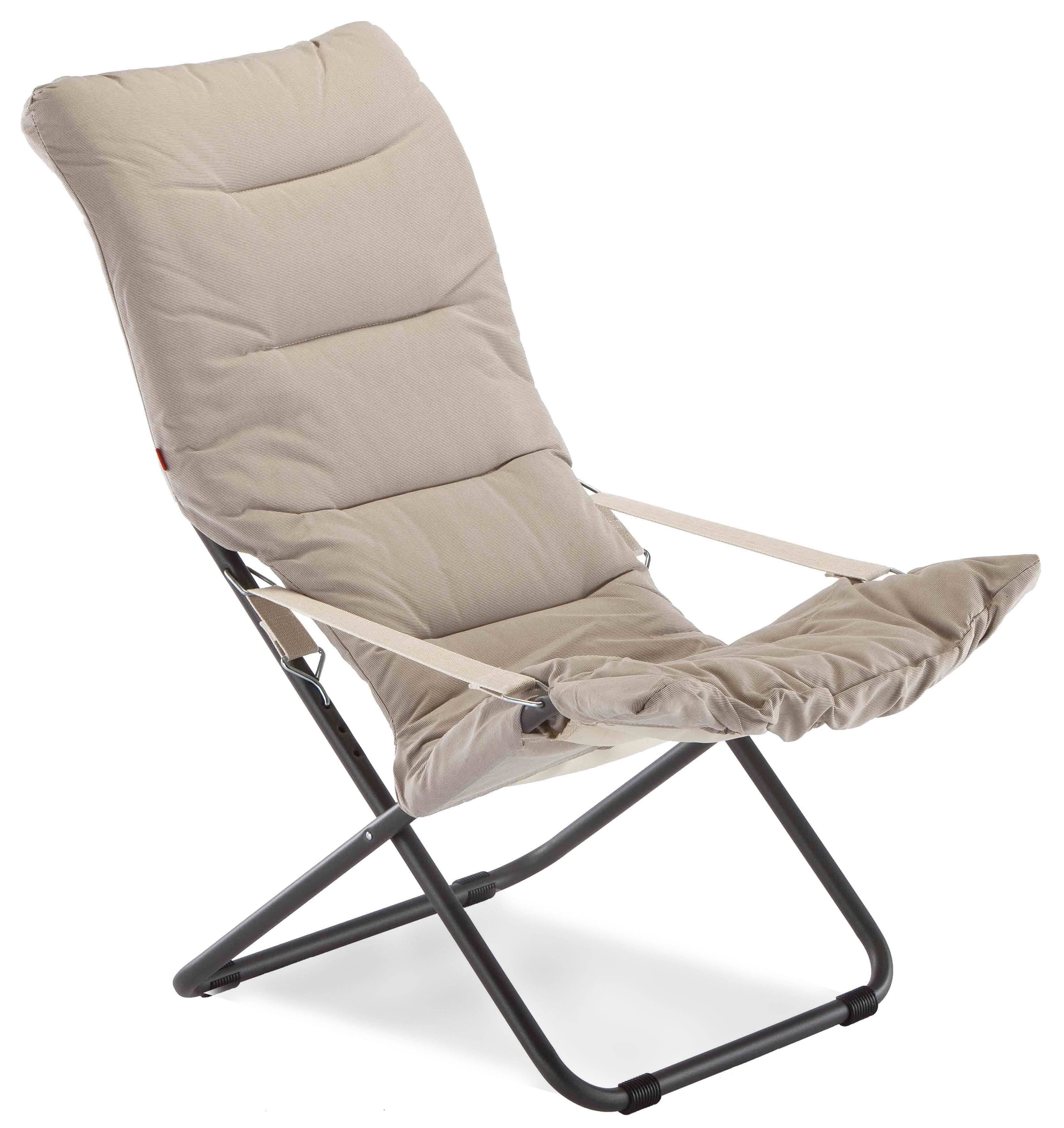 Fiam - Fauteuil FIESTA SOFT Aluminium ANTHRACITE Oléfine BLANC BEIGE 86/99x62x89/105 cm FIAM - Image 1