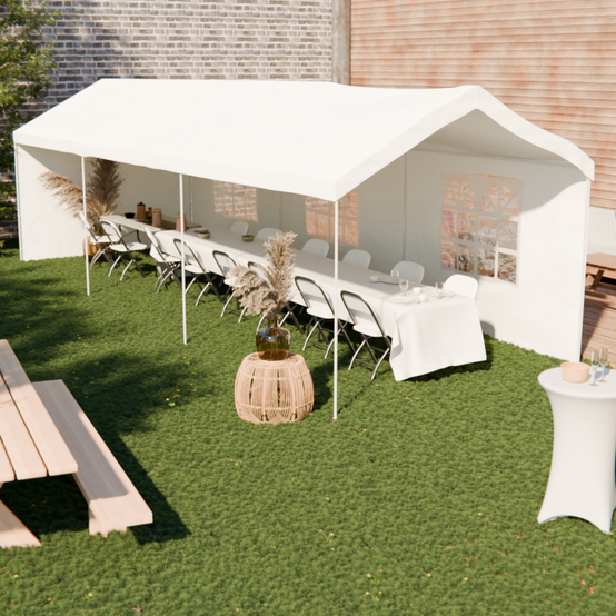 sweeek - Tente de réception - Burdigala 3x9m - Blanc. connecteurs métal. tente de jardin idéale pour réception à utiliser comme pavillon. chapiteau | sweeek - Image 4
