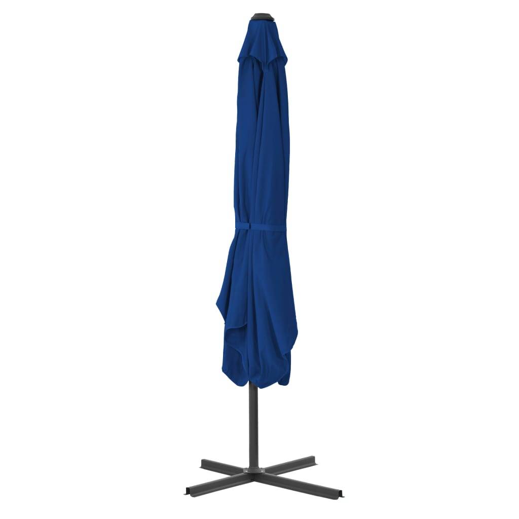 Helloshop26 - Parasol d'extérieur avec mât en acier 250 x 250 x 230 cm bleu - Imagen 3