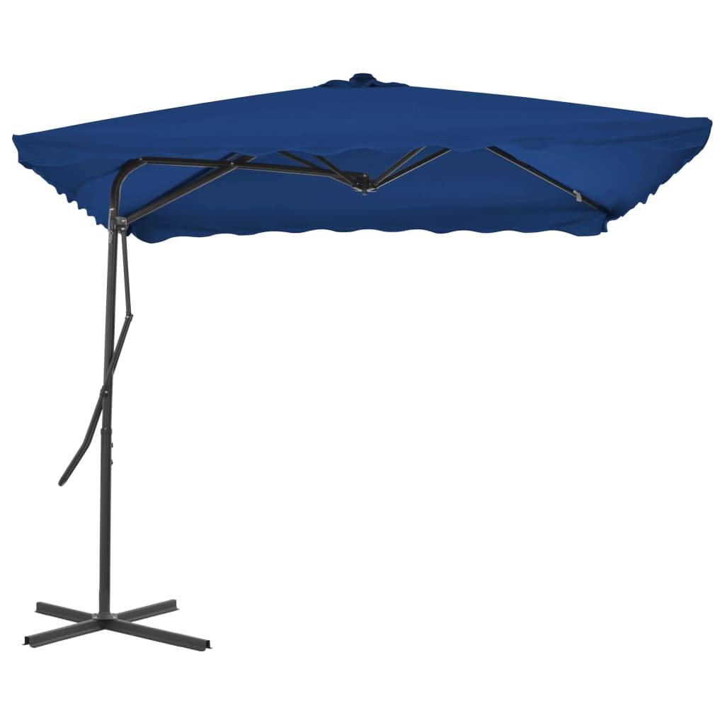 Helloshop26 - Parasol d'extérieur avec mât en acier 250 x 250 x 230 cm bleu - Imagen 2