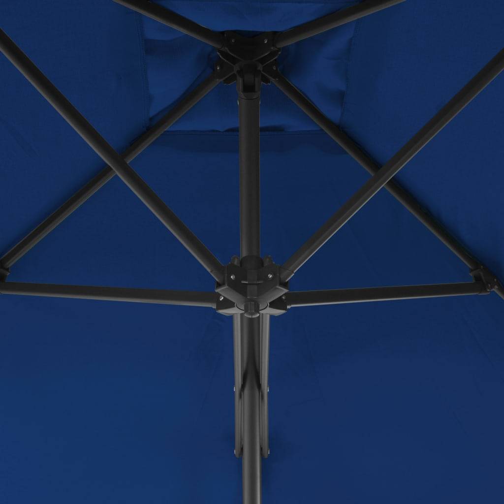 Helloshop26 - Parasol d'extérieur avec mât en acier 250 x 250 x 230 cm bleu - Imagen 4