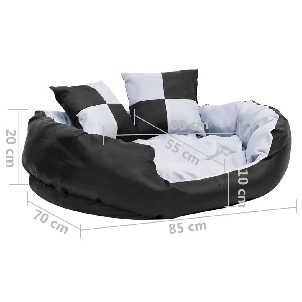 Vidaxl - Coussin réversible lavable pour chien Gris et noir 85x70x20 cm vidaXL 171208 - Imagen 3
