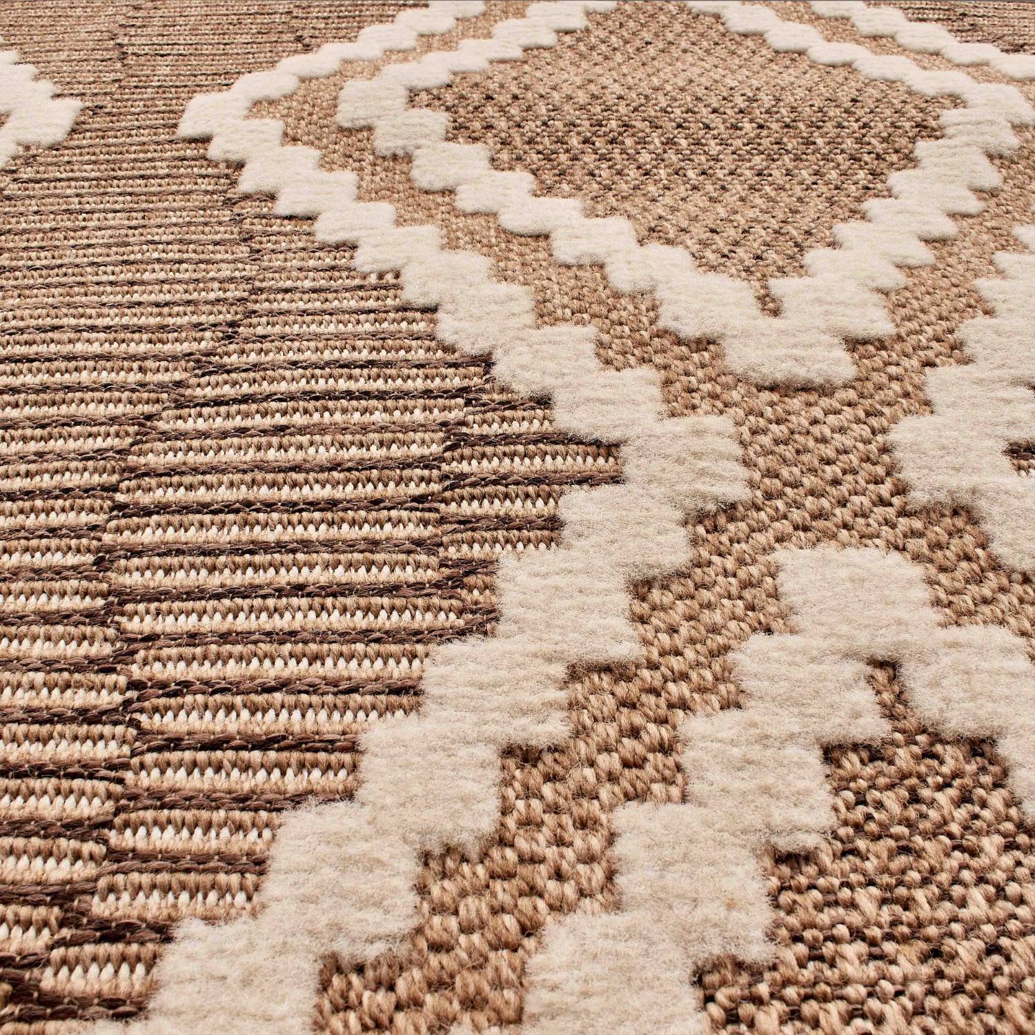 Autre - Tapis intérieur et extérieur en polypropylène marron 60x180cm - Imagen 2
