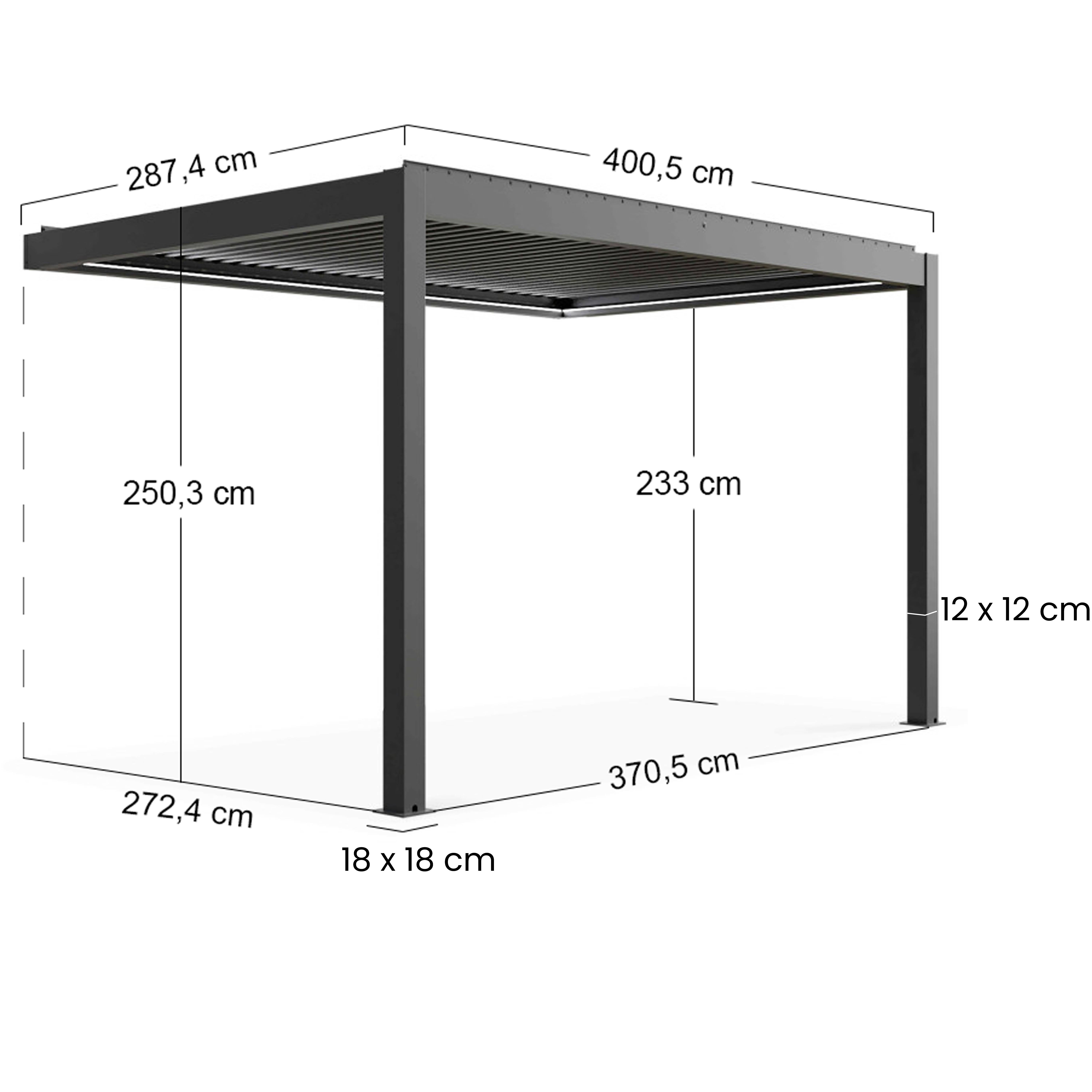 Oviala - Pergola bioclimatique adossée motorisée en aluminium 3x4 m blanc - Oviala - Imagen 4