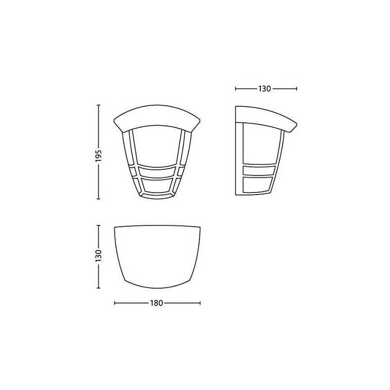 Philips - Creek-applique Murale Dexterieur Metal H19,5cm Blanc Philips - Imagen 3