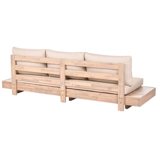 Beliani - Canapé de jardin, 3 Personnes Bois d'acacia certifié Beige MARETTIMO - 230x68x70- Beliani - Image 5