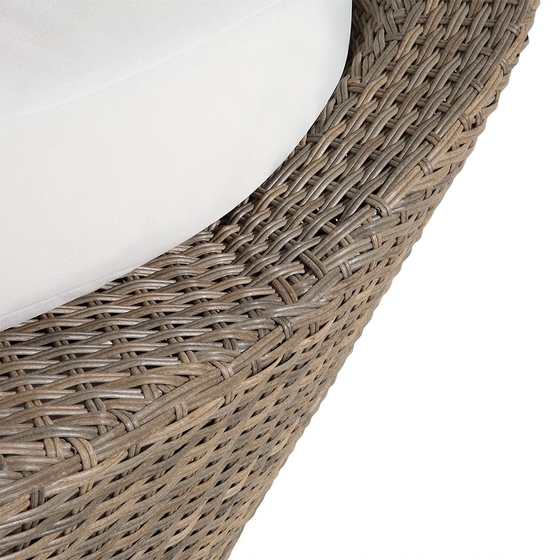 Beliani - Lit de Jardin en Rotin Marron et Coussins Blancs Pare-Soleil Intégré Confortable Pratique et Élégant pour Extérieur au Design Moderne Beliani - Imagen 7