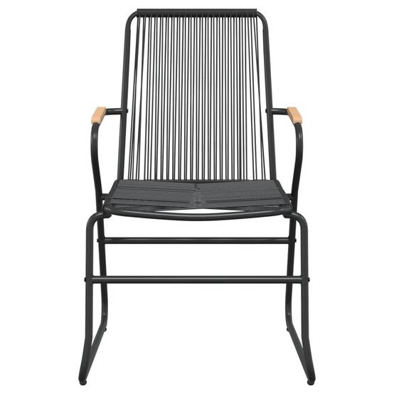Salon de Jardin 2P Rotin PVC Accoudoirs Bois pour Balcon Noir – ComfortXL Outdoor Living - Image 6