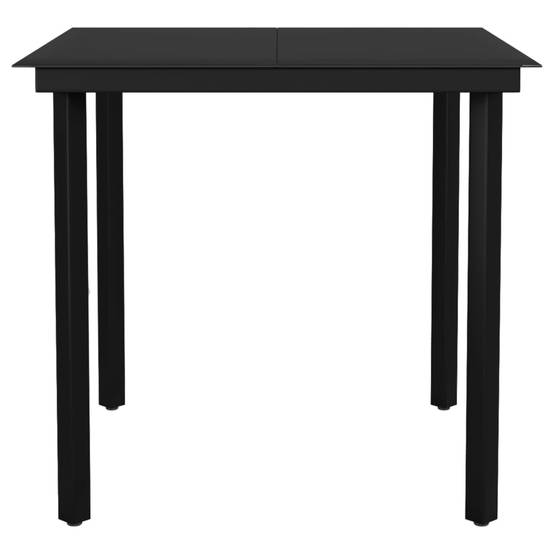 Salon de Jardin 2P Rotin PVC Accoudoirs Bois pour Balcon Noir – ComfortXL Outdoor Living - Image 8