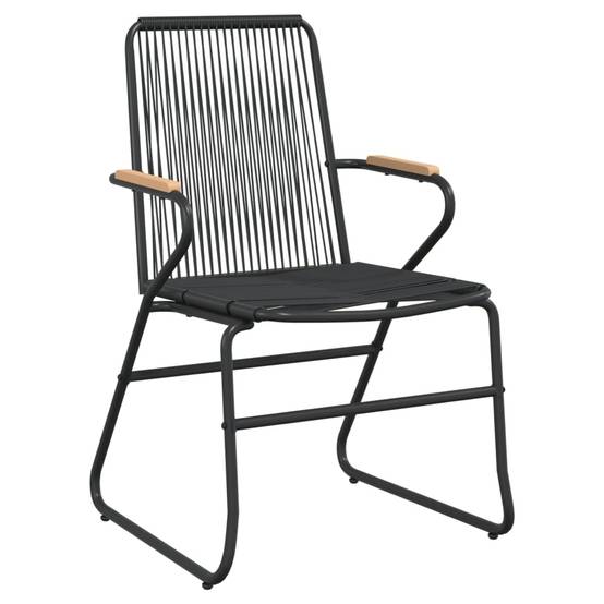 Salon de Jardin 2P Rotin PVC Accoudoirs Bois pour Balcon Noir – ComfortXL Outdoor Living - Image 5
